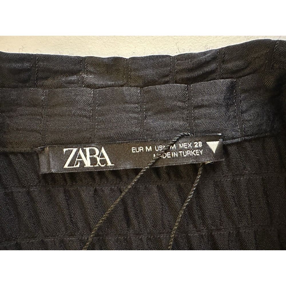 Zara Black‎ Basic Satin Effect Button Down Loose … - image 14